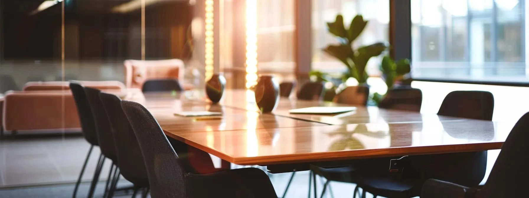 a focused office setting with a sleek conference table, surrounded by modern chairs, showcases an engaging presentation on a large screen detailing the essential components of a content brief, emphasizing the clarity and purpose of effective communication strategies.