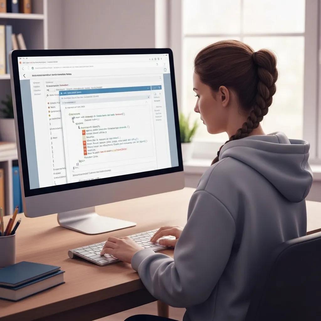 Web developer coding structured data markup for rich snippets, showcasing JSON-LD on a computer screen