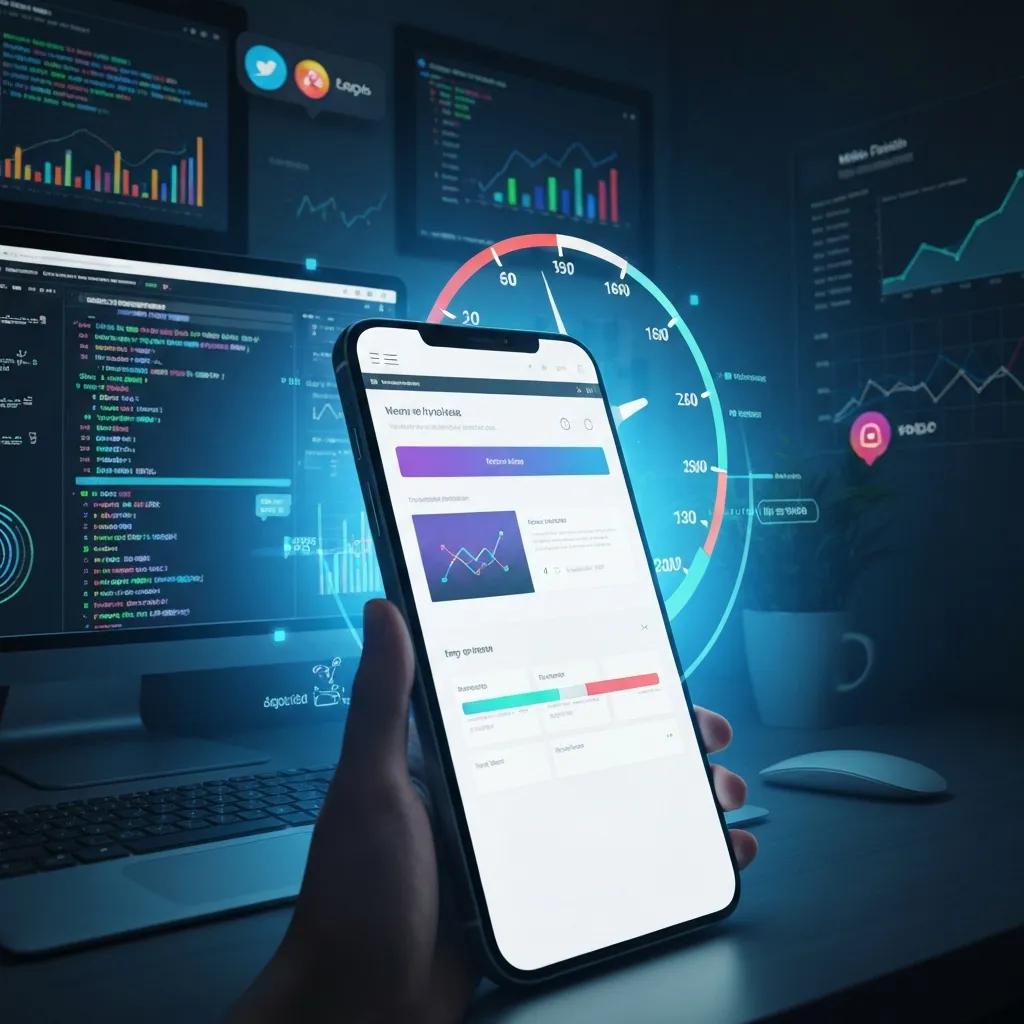 A mobile device displaying a website that loads quickly, optimized for SEO