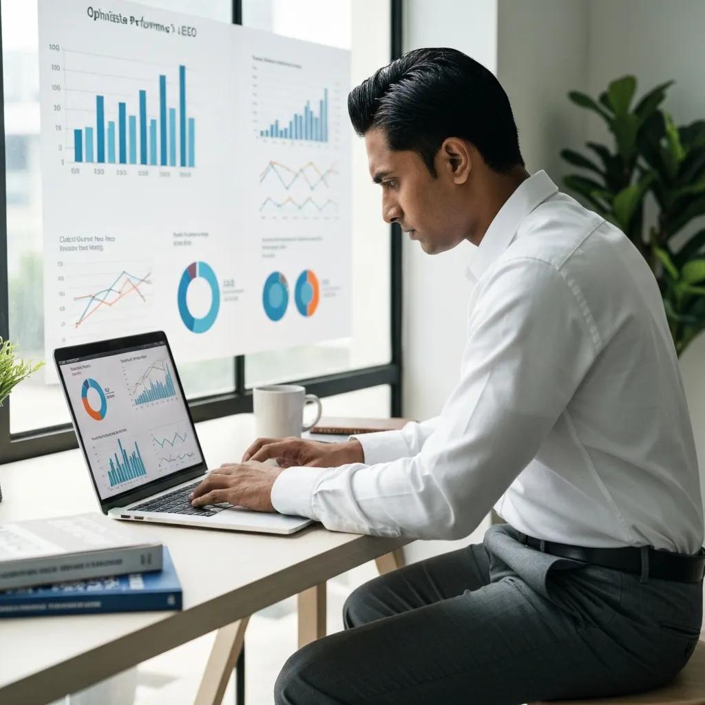 Person analyzing website performance for technical SEO audit